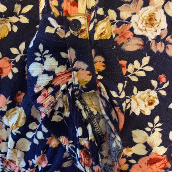 Navy floral long sleeve aline dress - Picture 5 of 8